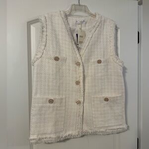NWT Mango Off-White Textured Vest